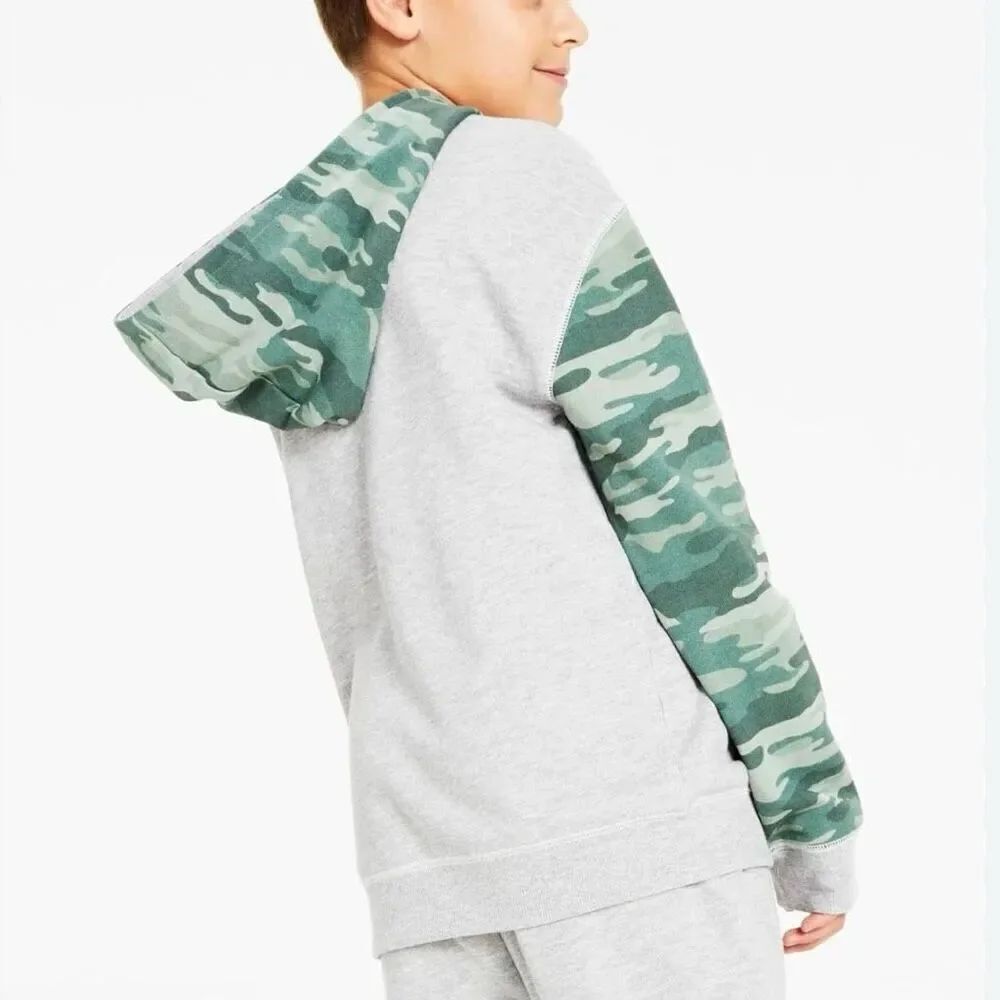 Epic Threads Big Boys Long Sleeve Graphic Sweatshirt Camo Grey Hoodie XL New